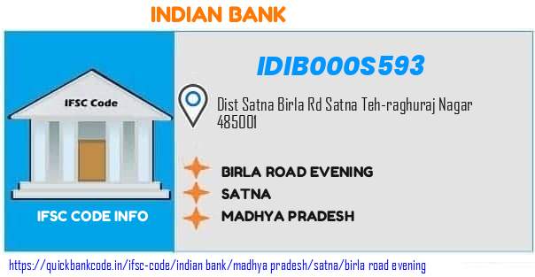 Indian Bank Birla Road Evening IDIB000S593 IFSC Code