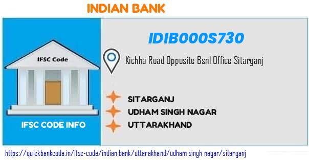 Indian Bank Sitarganj IDIB000S730 IFSC Code