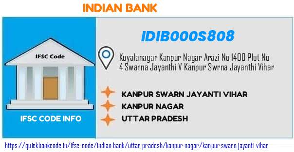 Indian Bank Kanpur Swarn Jayanti Vihar IDIB000S808 IFSC Code