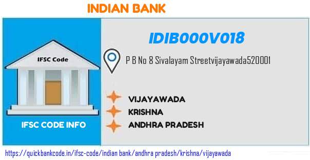 Indian Bank Vijayawada IDIB000V018 IFSC Code