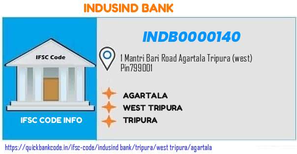 Indusind Bank Agartala INDB0000140 IFSC Code