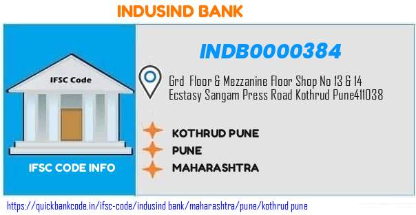 Indusind Bank Kothrud Pune INDB0000384 IFSC Code
