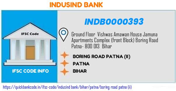 Indusind Bank Boring Road Patna ii INDB0000393 IFSC Code