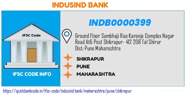 Indusind Bank Shikrapur INDB0000399 IFSC Code