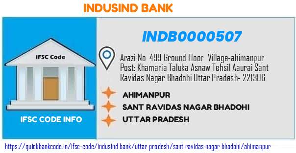 Indusind Bank Ahimanpur INDB0000507 IFSC Code