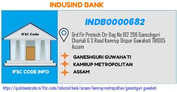 Indusind Bank Ganeshguri Guwahati INDB0000682 IFSC Code