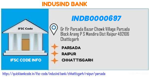 Indusind Bank Parsada INDB0000697 IFSC Code