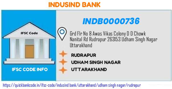 Indusind Bank Rudrapur INDB0000736 IFSC Code