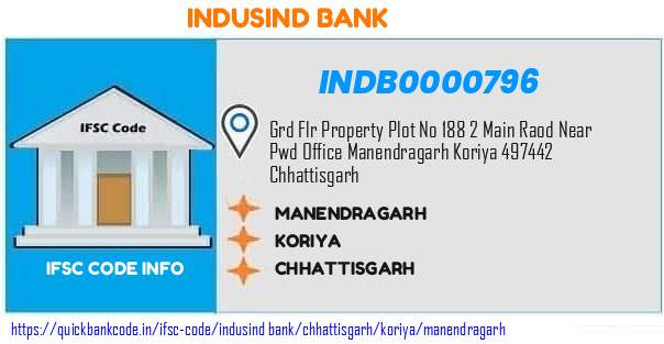 Indusind Bank Manendragarh INDB0000796 IFSC Code