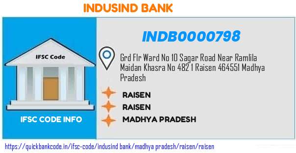 Indusind Bank Raisen INDB0000798 IFSC Code