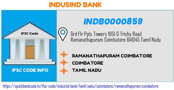 Indusind Bank Ramanathapuram Coimbatore INDB0000859 IFSC Code