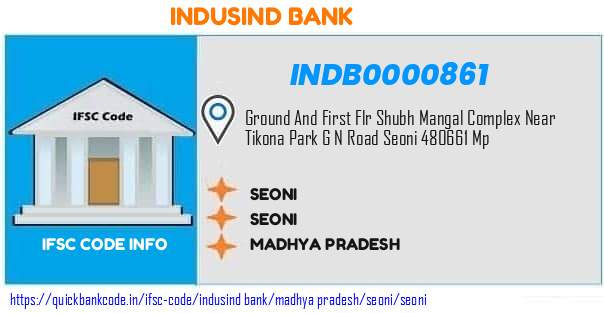 Indusind Bank Seoni INDB0000861 IFSC Code