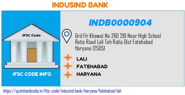 Indusind Bank Lali INDB0000904 IFSC Code