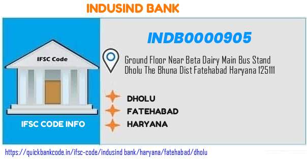 Indusind Bank Dholu INDB0000905 IFSC Code