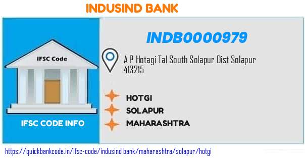 Indusind Bank Hotgi INDB0000979 IFSC Code