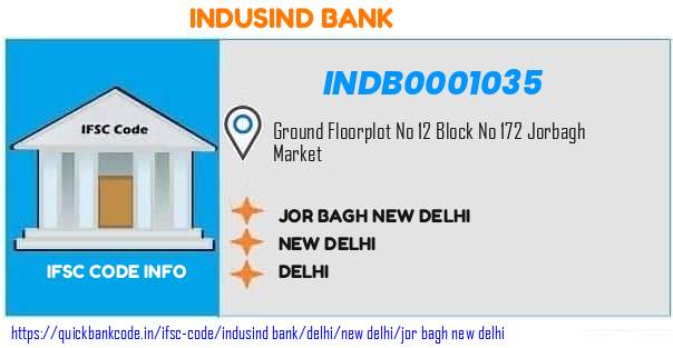 Indusind Bank Jor Bagh New Delhi INDB0001035 IFSC Code