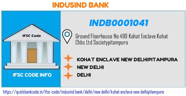 Indusind Bank Kohat Enclave New Delhipitampura INDB0001041 IFSC Code