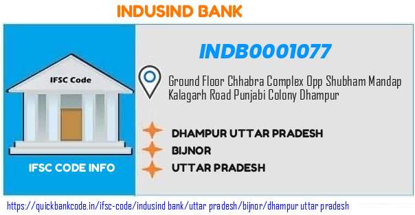 INDB0001077 Indusind Bank. DHAMPUR UTTAR PRADESH