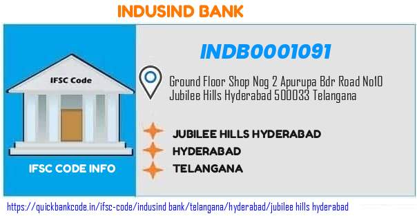 Indusind Bank Jubilee Hills Hyderabad INDB0001091 IFSC Code