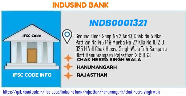 Indusind Bank Chak Heera Singh Wala INDB0001321 IFSC Code