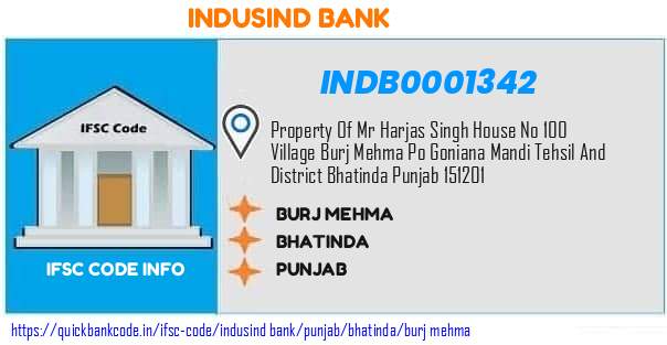 INDB0001342 Indusind Bank. BURJ MEHMA