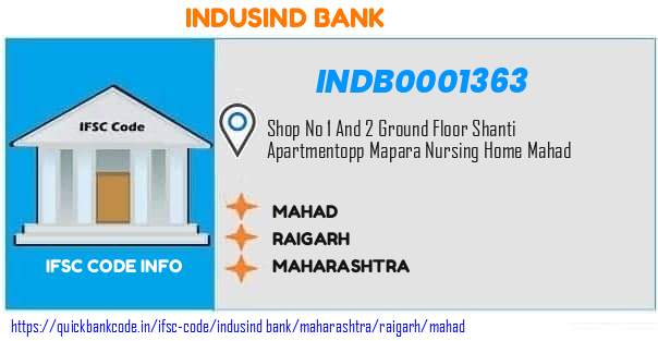 Indusind Bank Mahad INDB0001363 IFSC Code