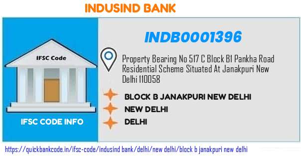 Indusind Bank Block B Janakpuri New Delhi INDB0001396 IFSC Code