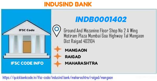 Indusind Bank Mangaon INDB0001402 IFSC Code