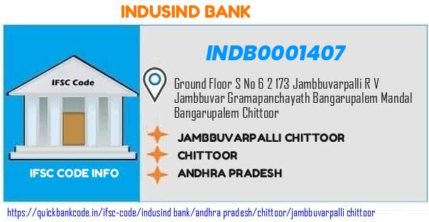 Indusind Bank Jambbuvarpalli Chittoor INDB0001407 IFSC Code