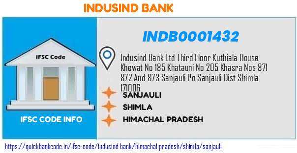 Indusind Bank Sanjauli INDB0001432 IFSC Code