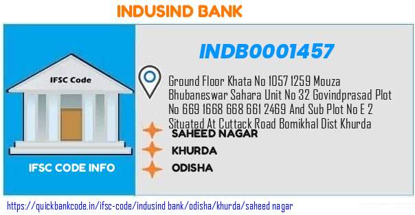 Indusind Bank Saheed Nagar INDB0001457 IFSC Code