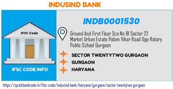 Indusind Bank Sector Twentytwo Gurgaon INDB0001530 IFSC Code