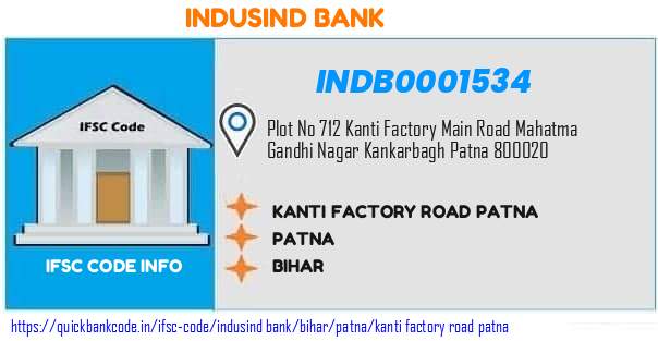 Indusind Bank Kanti Factory Road Patna INDB0001534 IFSC Code