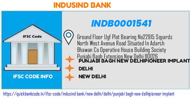 Indusind Bank Punjabi Bagh New Delhipioneer Implant INDB0001541 IFSC Code