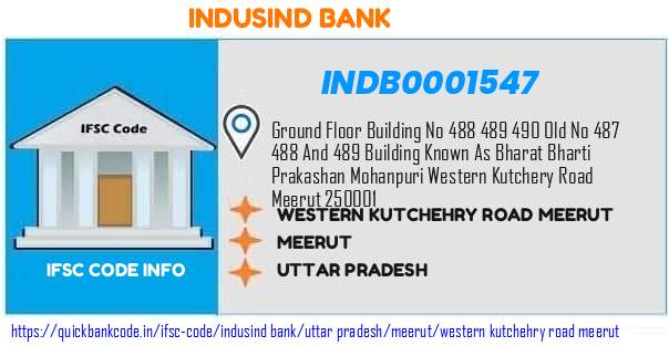 Indusind Bank Western Kutchehry Road Meerut INDB0001547 IFSC Code
