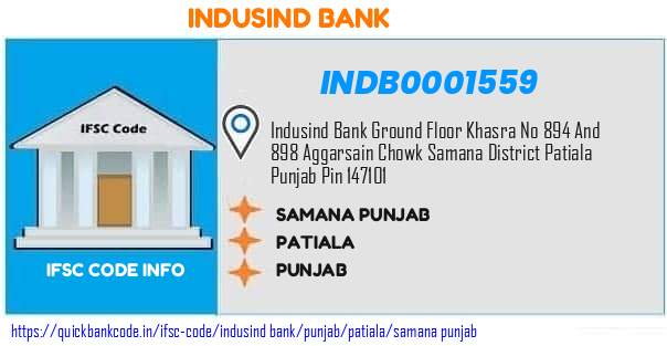Indusind Bank Samana Punjab INDB0001559 IFSC Code