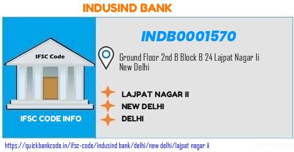 Indusind Bank Lajpat Nagar Ii INDB0001570 IFSC Code