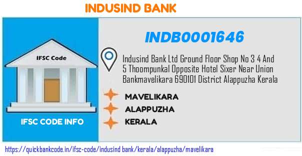 Indusind Bank Mavelikara INDB0001646 IFSC Code