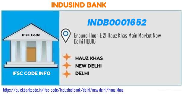 Indusind Bank Hauz Khas INDB0001652 IFSC Code