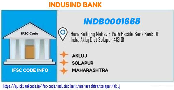 Indusind Bank Akluj INDB0001668 IFSC Code