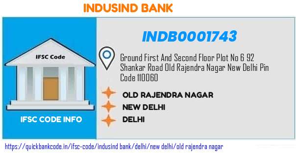 Indusind Bank Old Rajendra Nagar INDB0001743 IFSC Code