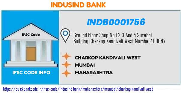 Indusind Bank Charkop Kandivali West INDB0001756 IFSC Code