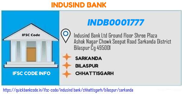 Indusind Bank Sarkanda INDB0001777 IFSC Code