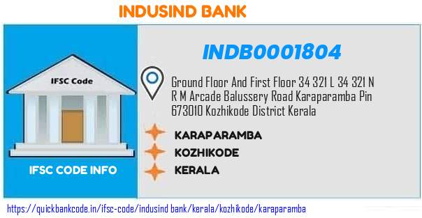 INDB0001804 Indusind Bank. KARAPARAMBA