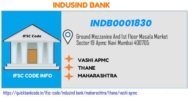 Indusind Bank Vashi Apmc INDB0001830 IFSC Code