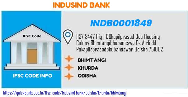Indusind Bank Bhimtangi INDB0001849 IFSC Code