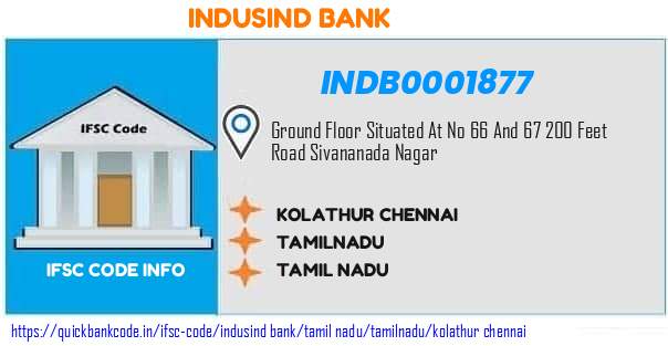 Indusind Bank Kolathur Chennai INDB0001877 IFSC Code