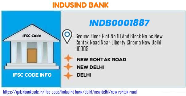 Indusind Bank New Rohtak Road INDB0001887 IFSC Code