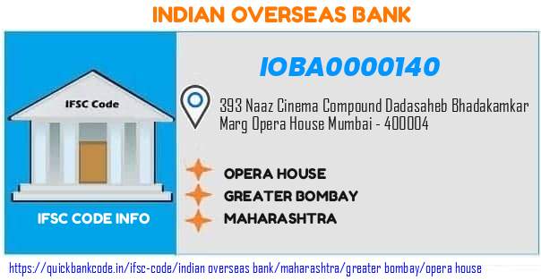 Indian Overseas Bank Opera House IOBA0000140 IFSC Code