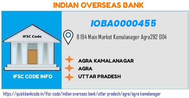 Indian Overseas Bank Agra Kamalanagar IOBA0000455 IFSC Code